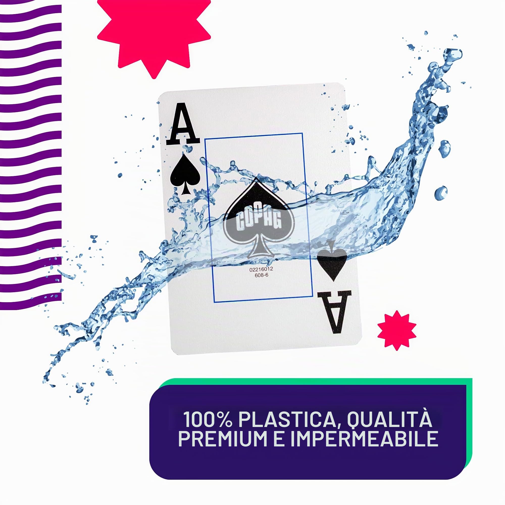 Copag Elite - Carte da gioco 100% in plastica, dimensioni da poker (standard), con indice Jumbo (12 pezzi)