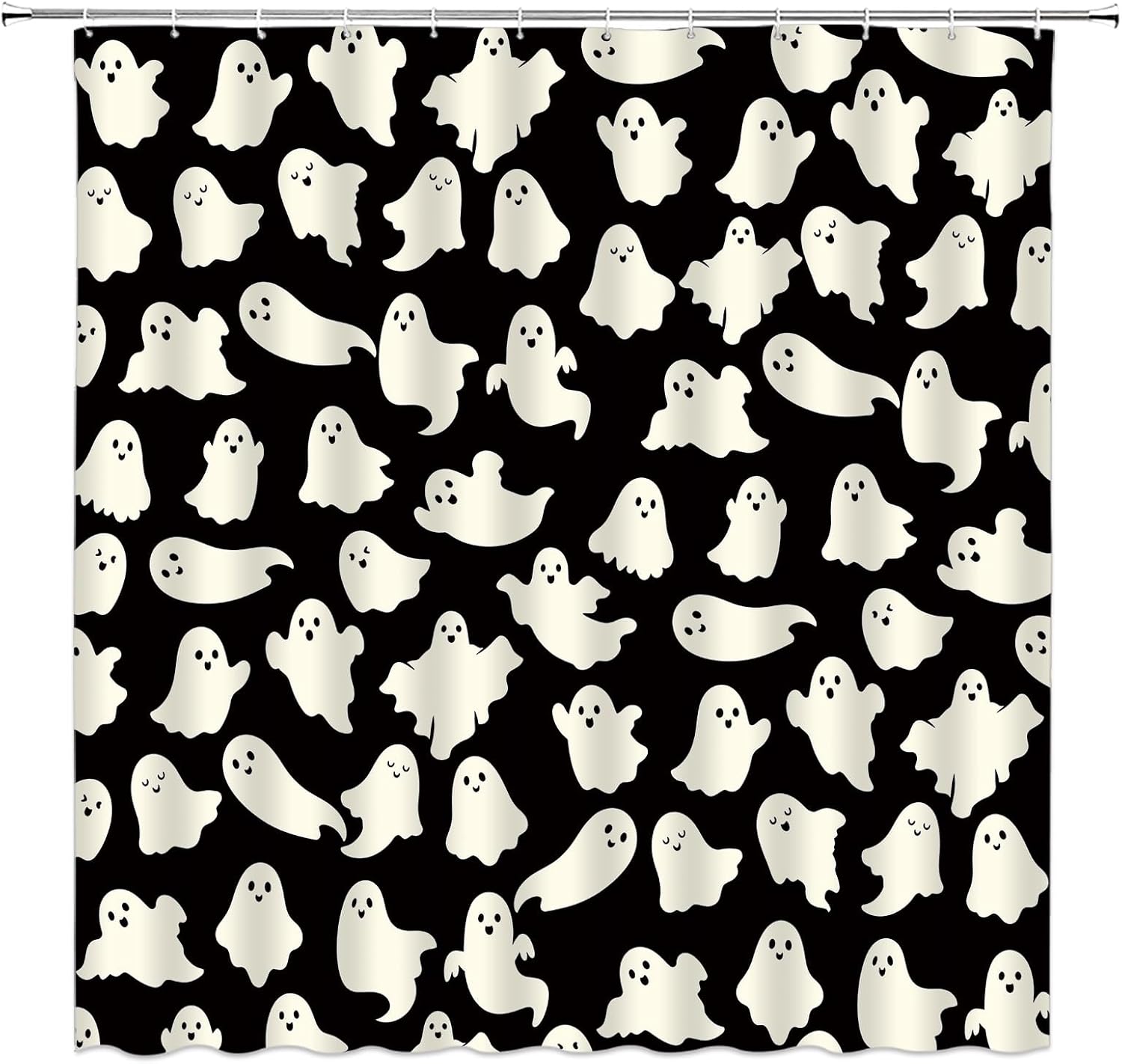 Halloween Ghost Shower Curtain,70x70 Inch,Black
