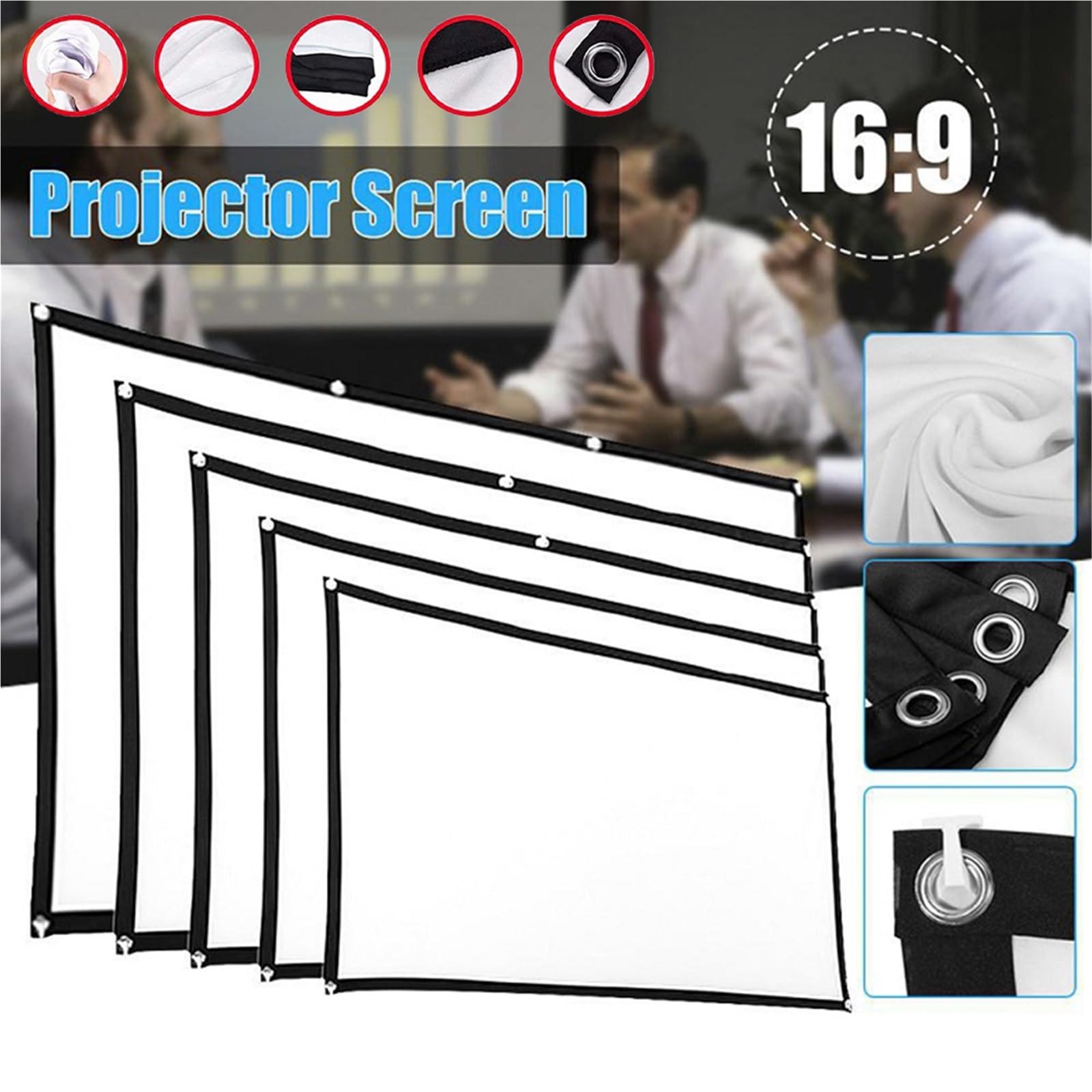 Écran De Projecteur 60/72/84/100/120/150 Pouces