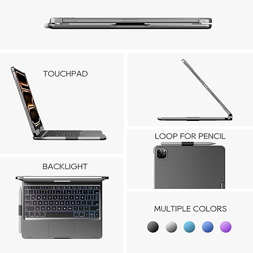 Miniatura 82 de Funda giratoria con teclado para Apple iPad mini 7ª generación 2024 (A17 Pro)/iPad mini 6ª generación (8.3 pulgadas) 2021; teclado compacto