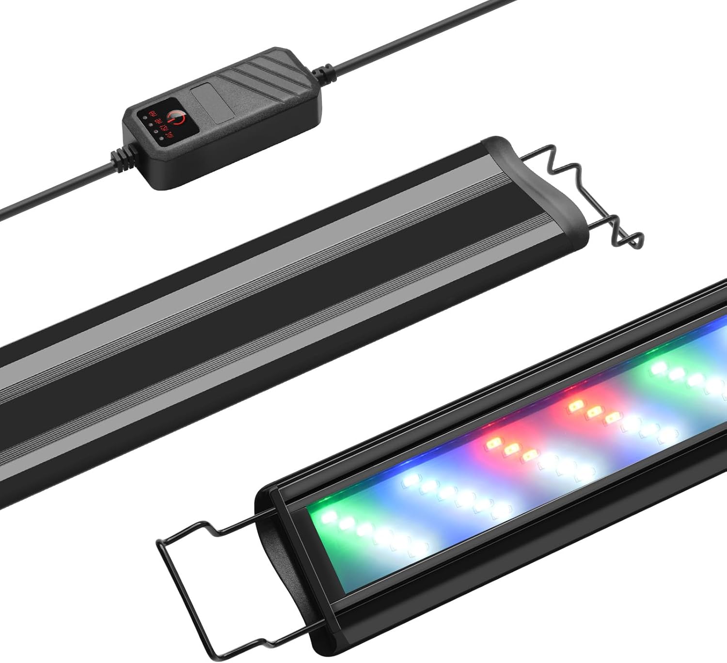 FEDOUR Aquarium LED Light, Full Spectrum Aquarium Plant Light with Timer, Extendable Metal Brackets, for Fish and Plant Tank (24-32 inch)