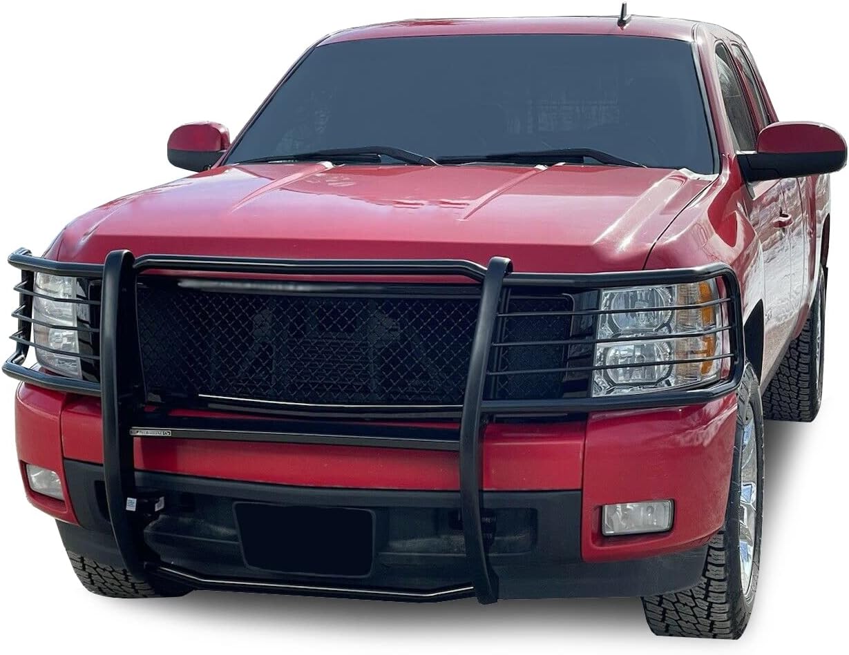 Black Horse Grille brush Bumper Guard Modular Black Compatible with 2007-2013 Chevrolet Silverado 1500-17A035700A2MA