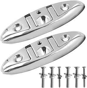 8 Inch Boat Mooring Cleat With Hardware Boat Cleat SHENGHUISS S 316 Stainless Steel Cleat Classic Open Base Boat Dock Cleats(4"/5"/6"/8"/10"/12 Open Base Boat Cleat Pontoon Cleats