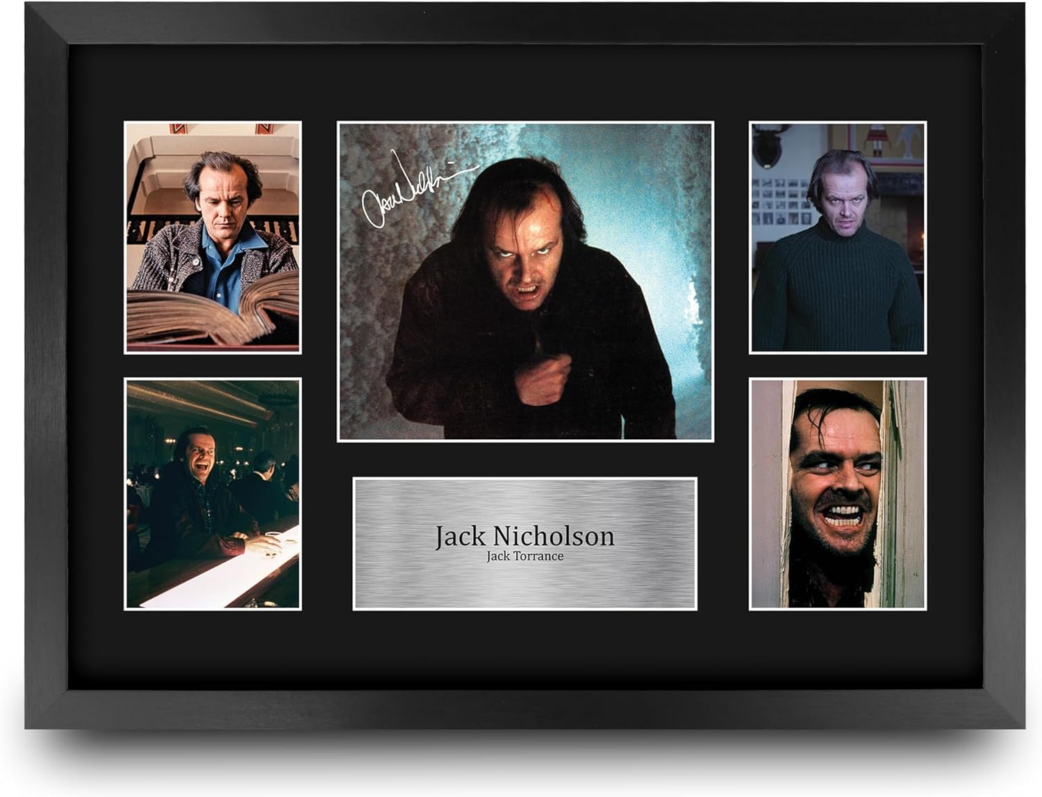 HWC Trading Jack Nicholson The Shining Framed Gifts Printed Signed Autograph Picture for Movie Memorabilia Fans - US Letter Size