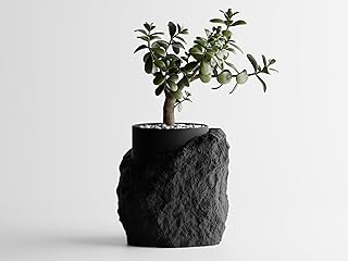 Realistic Stone-Inspired Garden Rock Planter – Unique Succulent and In...