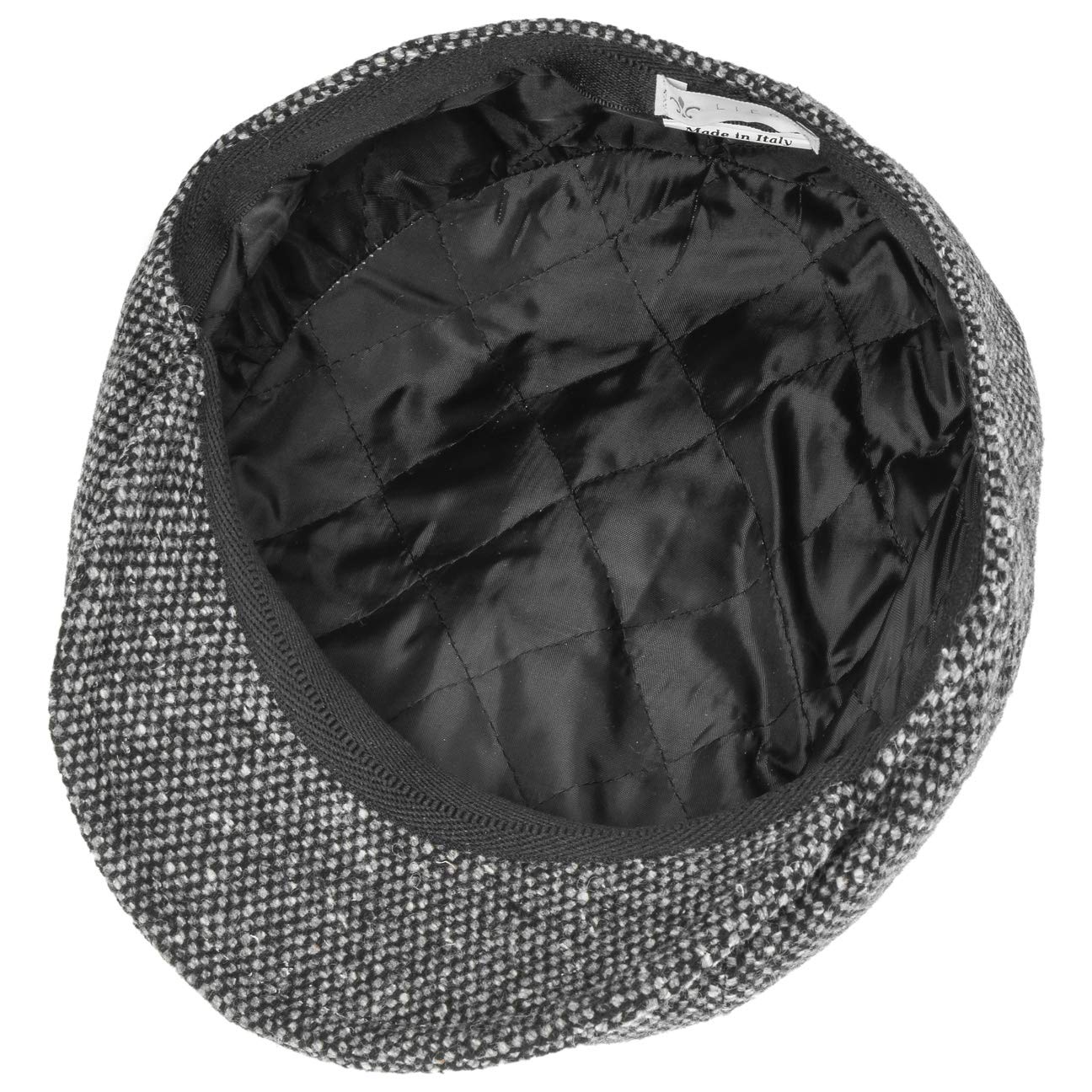LIERYS Tweed czapka z daszkiem, kasztanowa, melanżowa, wyprodukowana we Włoszech, dla kobiet i mężczyzn, na jesień i zimę