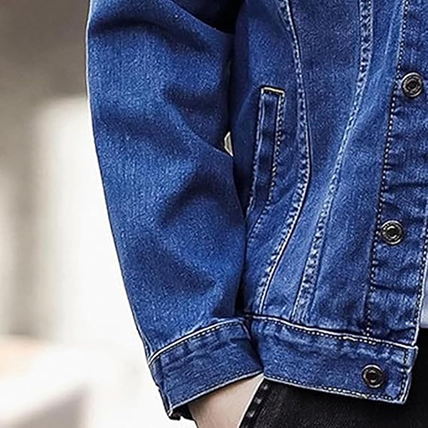 Men's Denim Jackets Long Sleeve Button Down Trucker Moto Coats Vintage Distressed Dye Tie Performance Jean Jacket