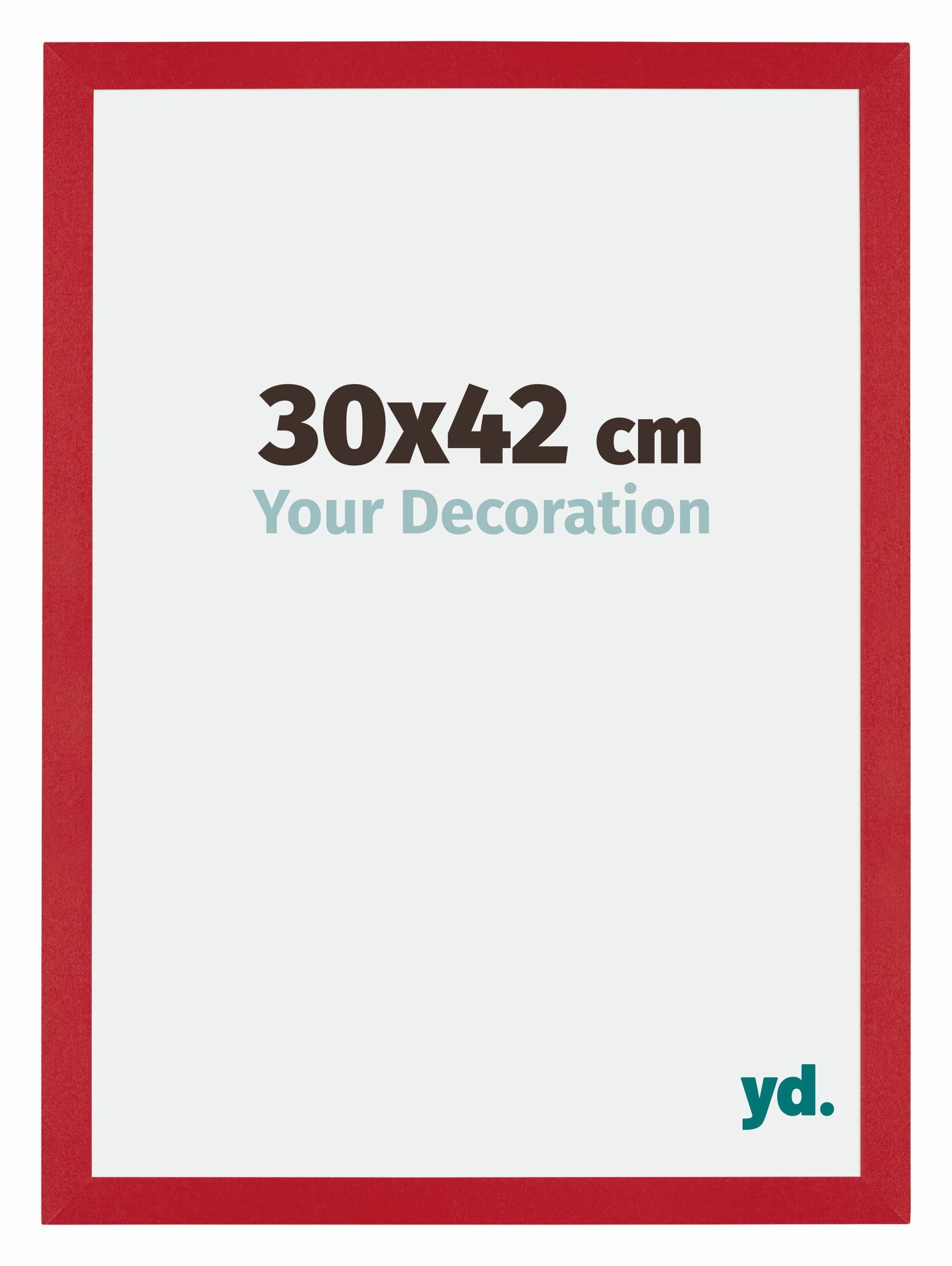 Your Decoration - Picture Frame 30x42 cm - Red - Decorative Wall Frame in MDF with Antireflection - Frame 30x42 - Mura