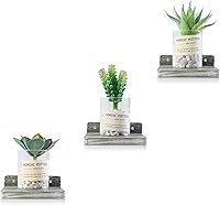 Vista 34 de Estantes flotantes pequeños, repisas de exhibición, juego de 6 mini estantes, estante de madera rústica para dormitorio, sala de estar, cocina