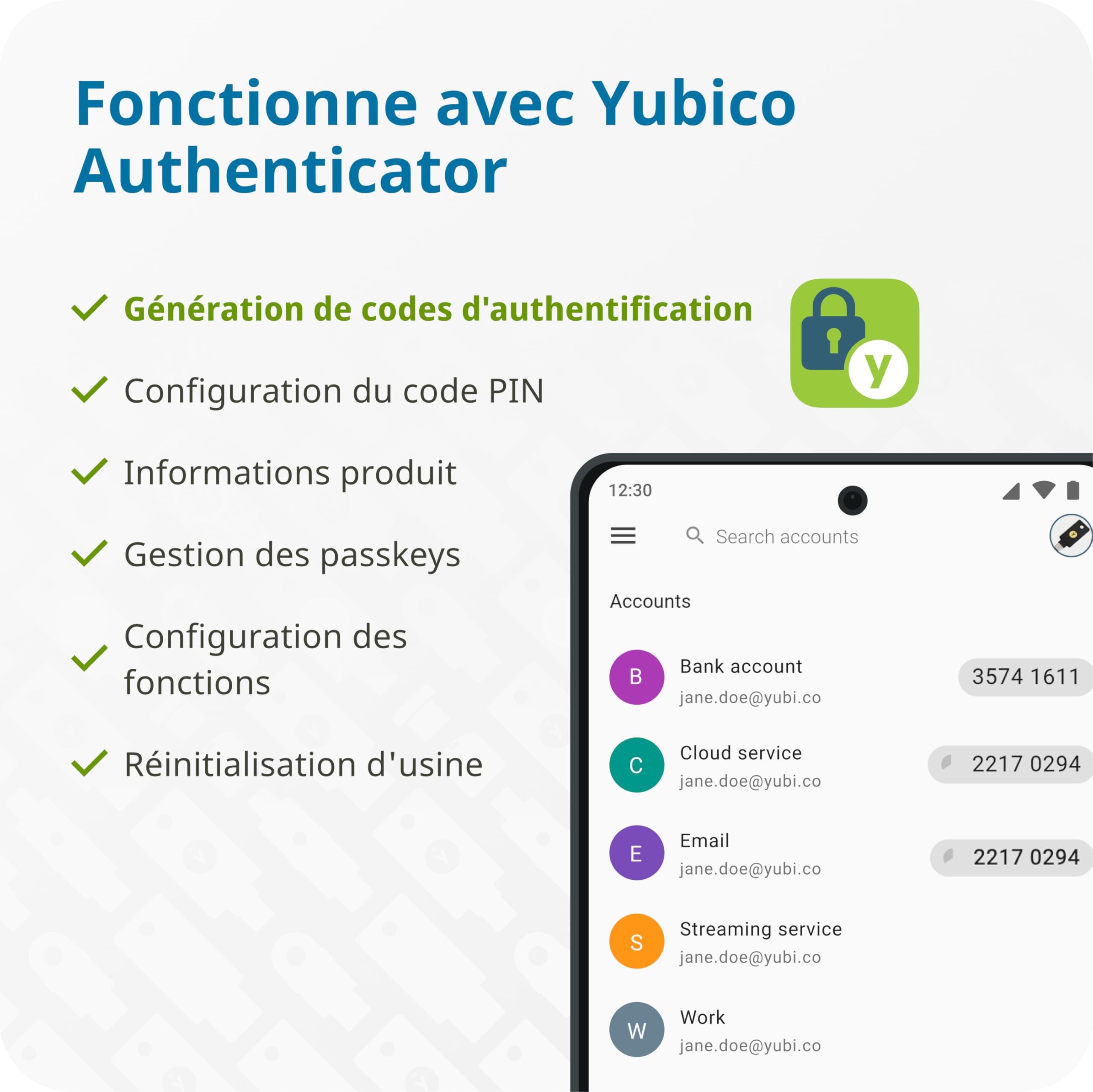 Yubico - YubiKey 5C NFC - Clé de sécurité pour l'authentification à Deux facteurs (2FA), Connexion Via USB-C ou NFC, Certification FIDO - Protection de Vos comptes en Ligne
