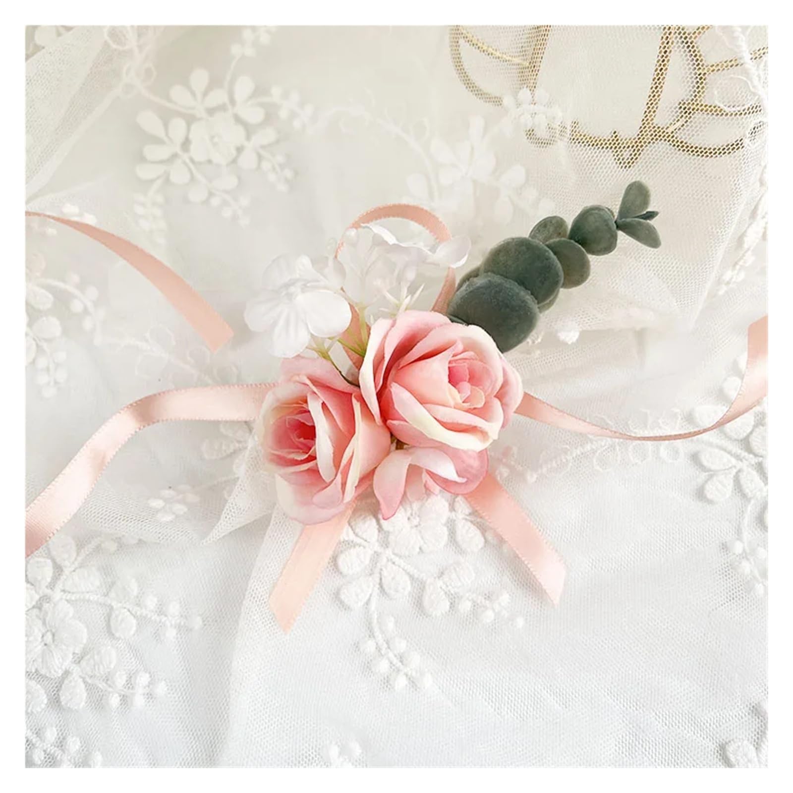 MQFBNNP Wedding boutonniere Men Wedding Boutonniere Wrist Corsage Bracelets(Wrist Flowers)