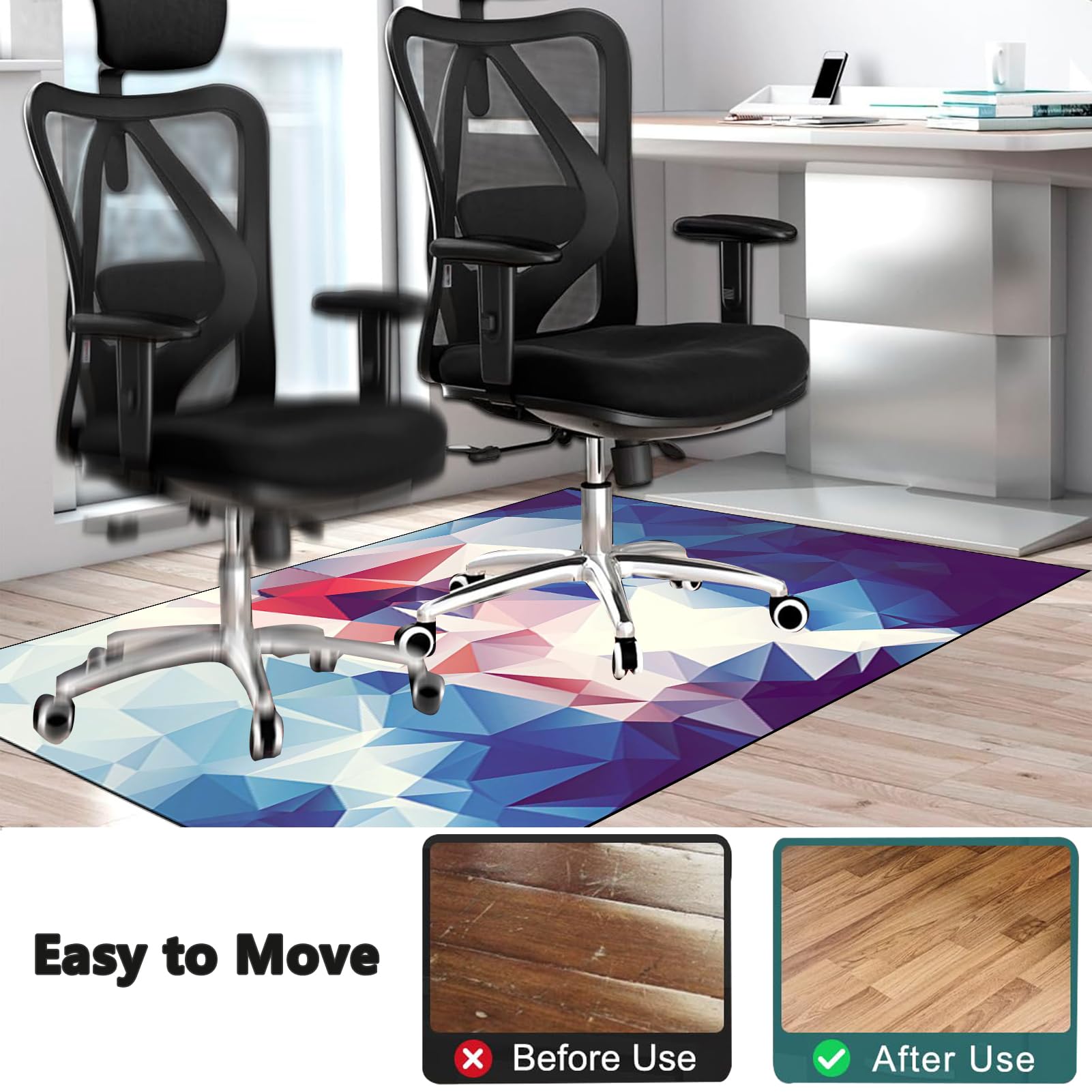 Tapis de chaise de jeu - Tapis de sol pour chaise - Tapis de sol bureau - Tapis de sol gaming - Tapis antidérapant sous chaise de bureau - 180 x 220 cm Tapis protège-sol pour chaise fauteuil gaming