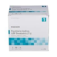 Vista 9 de McKesson Povidona yodo 10% hisopos en barra [50 varillas] hisopos estériles, prequirúrgicos tópicos y primeros auxilios