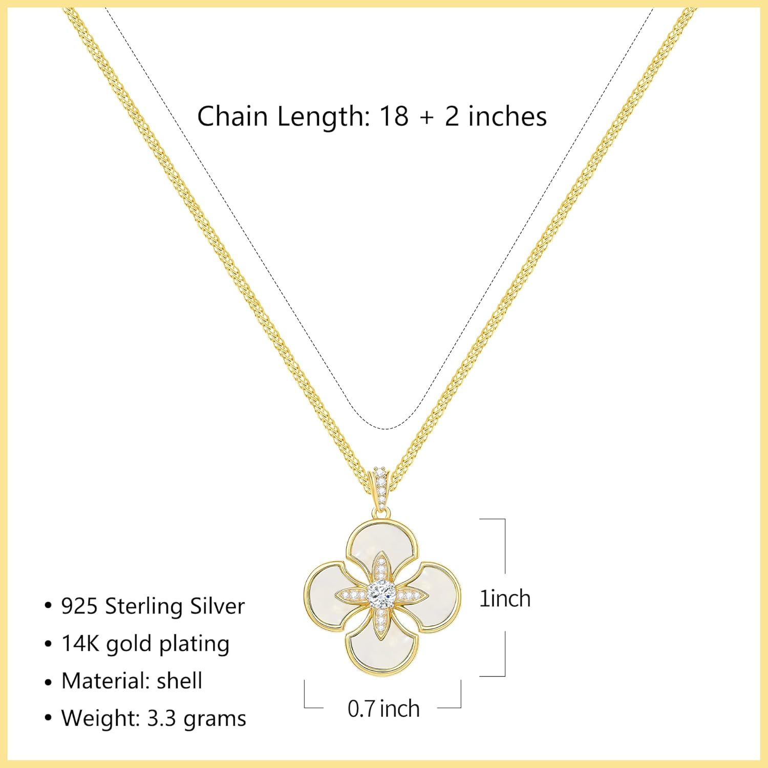 925 Sterling Silver Platinum Plated Four Leaf Clover Necklace for Women Mother of Pearl Pendant with CZ Dainty Fashion Jewelry Gift for Wife, Mom, Daughter or Girlfriend - Image 2