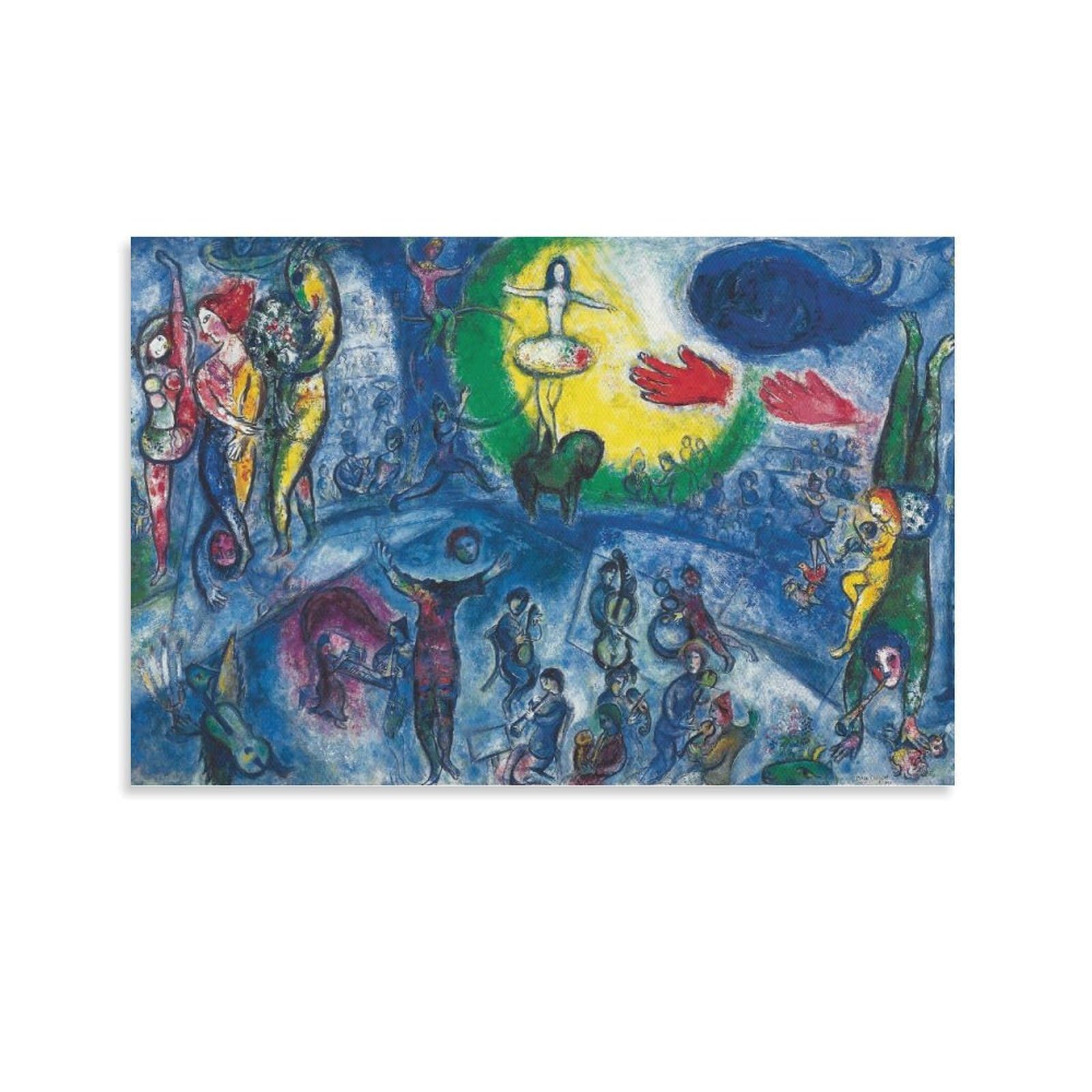 LE GRAND CIRQUE by Marc Chagall Room Aesthetic Poster Print Art Wall Painting Canvas Posters Gifts Modern Bedroom Decor 12x18inch(30x45cm)