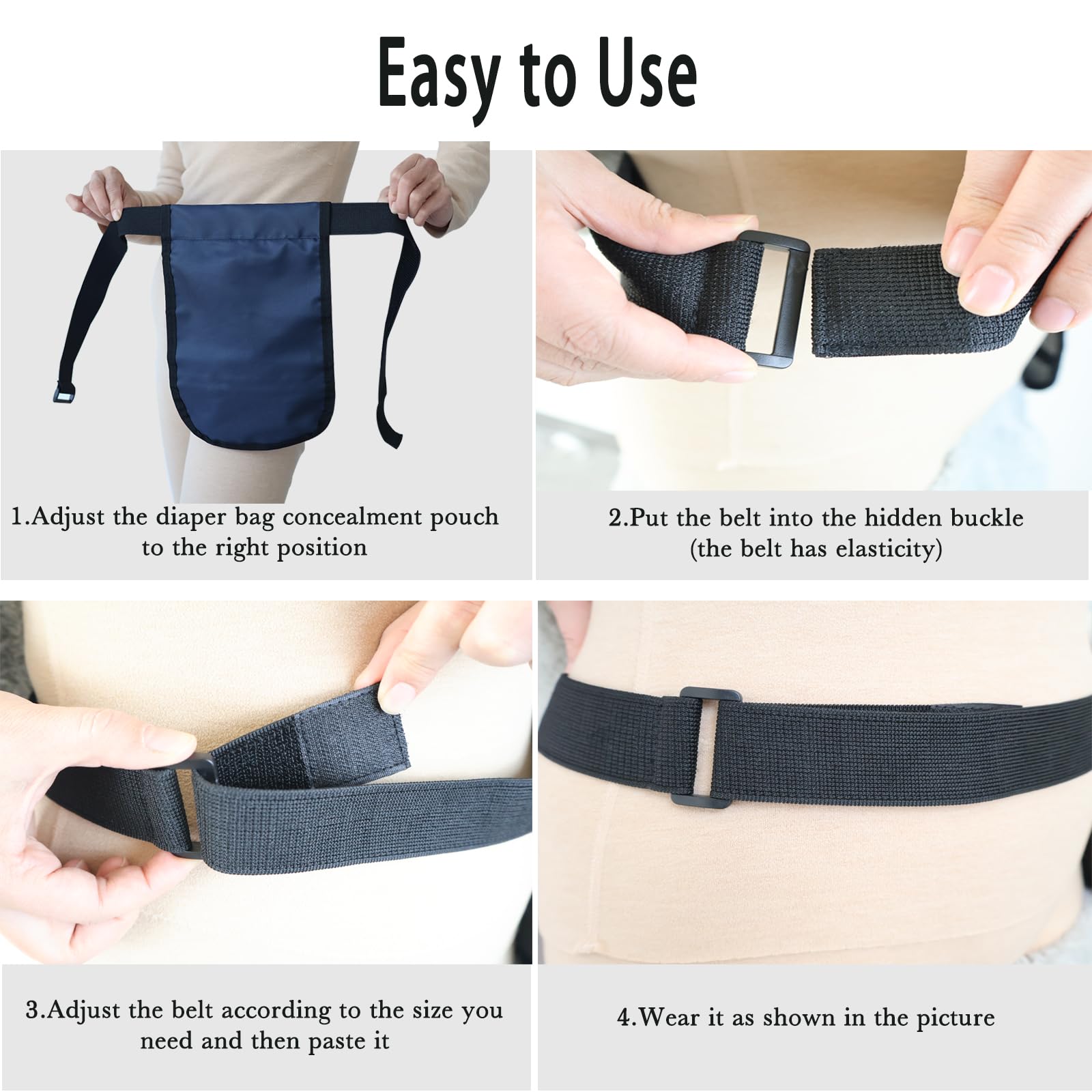 Soporte para bolsa de orina, cubierta de bolsa de catéter portátil ajustable, tela suave, soporte para bolsa de catéter con cinturón, fácil de ocultar, material impermeable