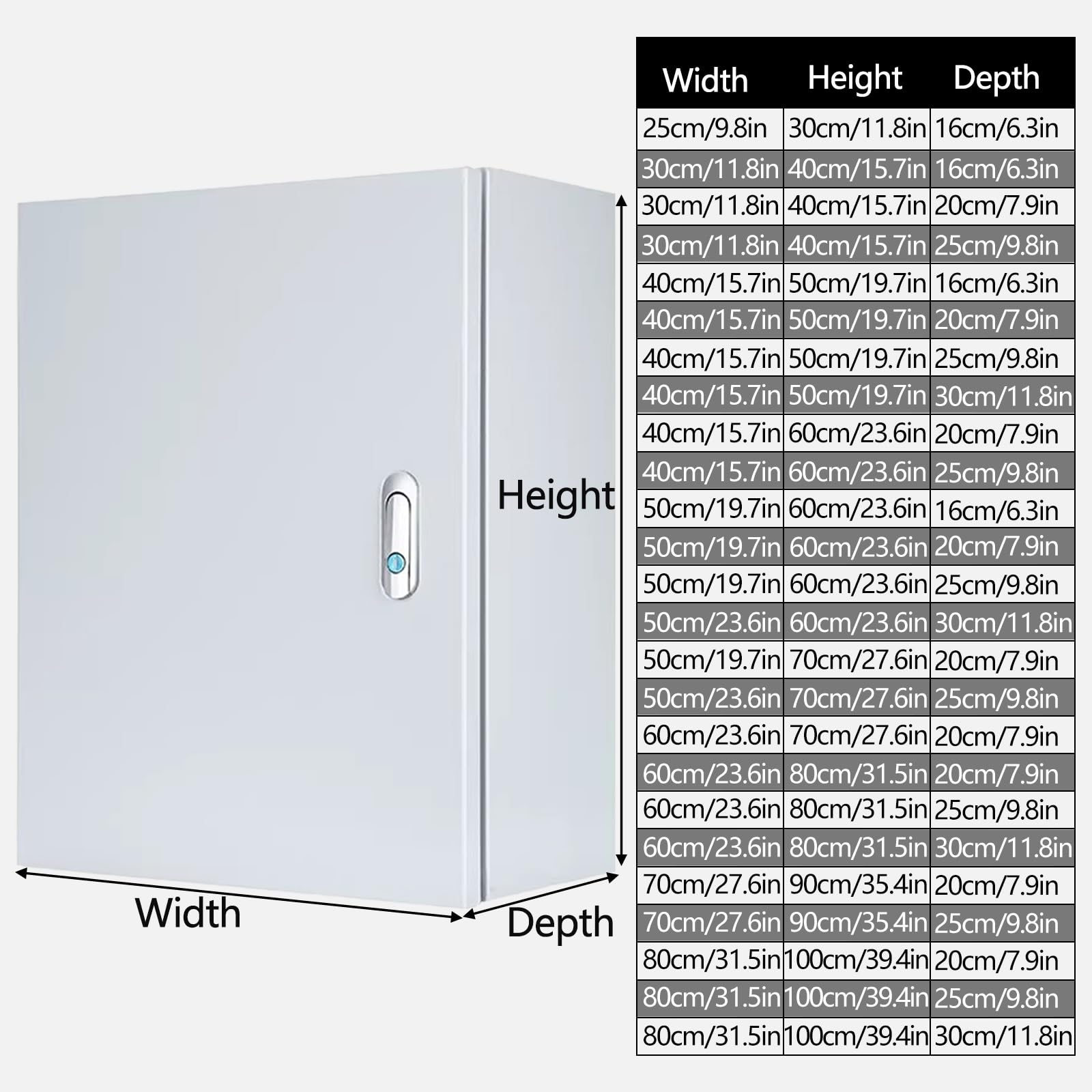 Cajas De Conexiones Eléctricas Acero For Montaje En Pared, Con Placa Base Extraíble, Caja Eléctrica Cerradura Seguridad, For Uso Exteriores/interiores(30x40x16cm)