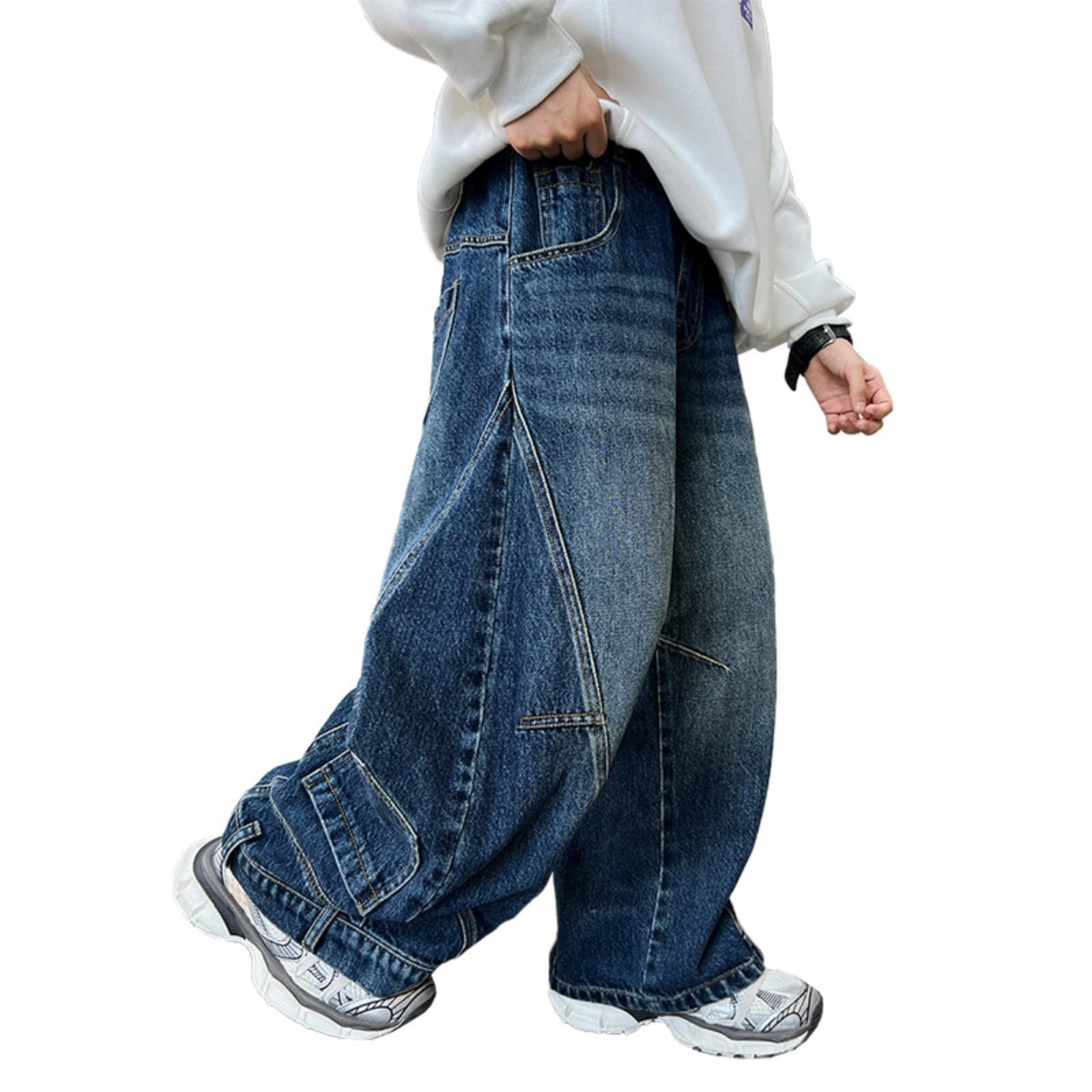 Vaqueros para Niño, Pantalones Cargo con Cintura Elástica y Corte Regular para Niños de 4 a 12 Años