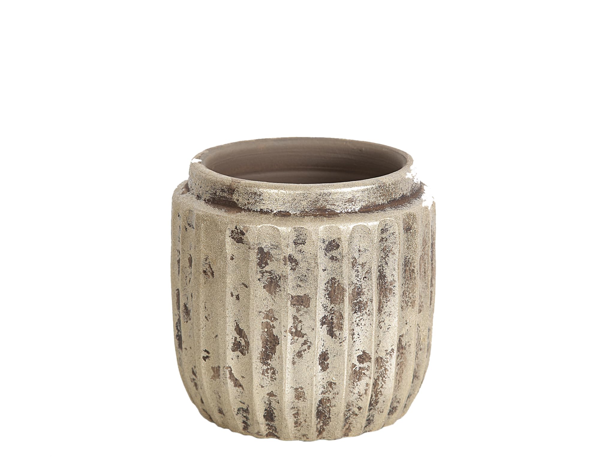 Cache-pot en céramique beige style rustique pour plantes d'intérieur