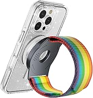 Vista 3 de BAISRKE Magsafe - Soporte magnético para teléfono para correr para iPhone y Android, agarre giratorio de 360° (arco iris y plomizo, regular