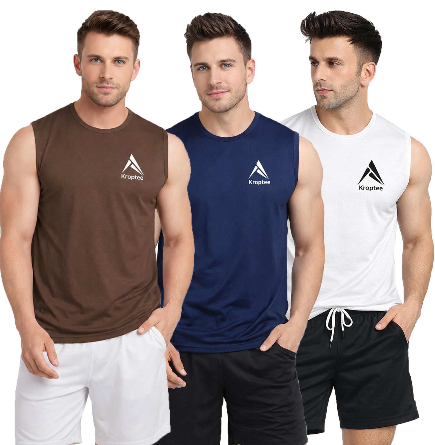 kroptee Stylish Vest for Men | Vest for Boys - Perfect for Gym Workouts,| Men's Tank Top Regular fit|Cotton Combo Pack of 3 Sports Vest-picture-34