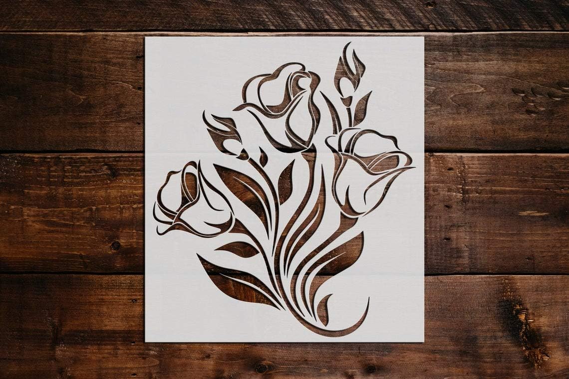 Flowers Stencil DIY Reusable Craft and Painting Wall Stencils - 680 (20x20)