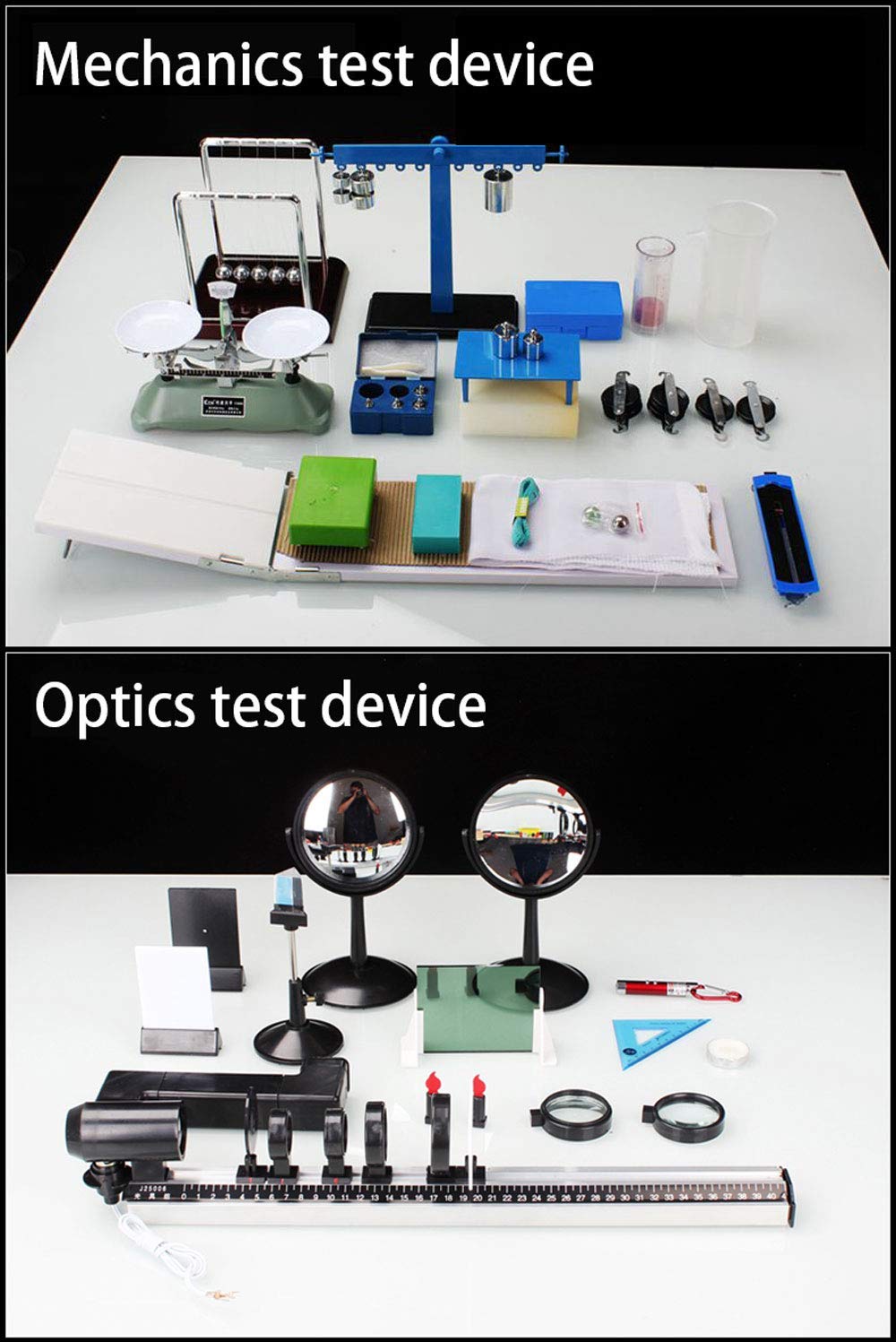 Labor-Lehrmittel, Physikalisches Testgeräte-Set für die Mittelschule, Optik, Mechanik, Akustik, Thermologie, Lehrgeräte-Set, DIY-Wissenschaftsexperiment