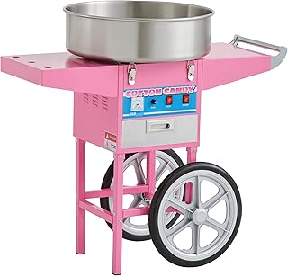 Kratos Commercial Cotton Candy Machine with Cart, Candy Floss Maker, 21" Stainless Steel Bowl with Sugar Scoop, 120V, 1080W