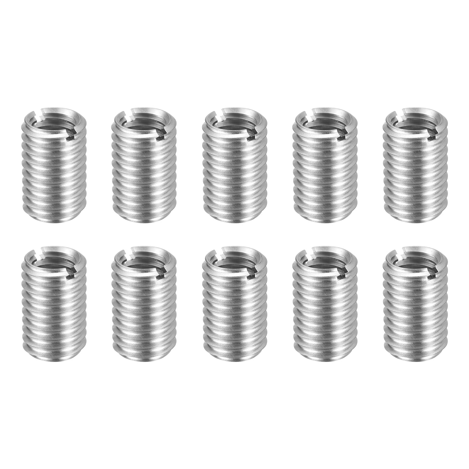 sourcing map 10pcs Thread Repair Inserts M10 x 1.5 Male to M8 x 1.25 Female Thread 15mm Long Stainless Steel Reducing Nuts Metric Self Tapping Sleeves Threaded Reducer Industrial Fasteners