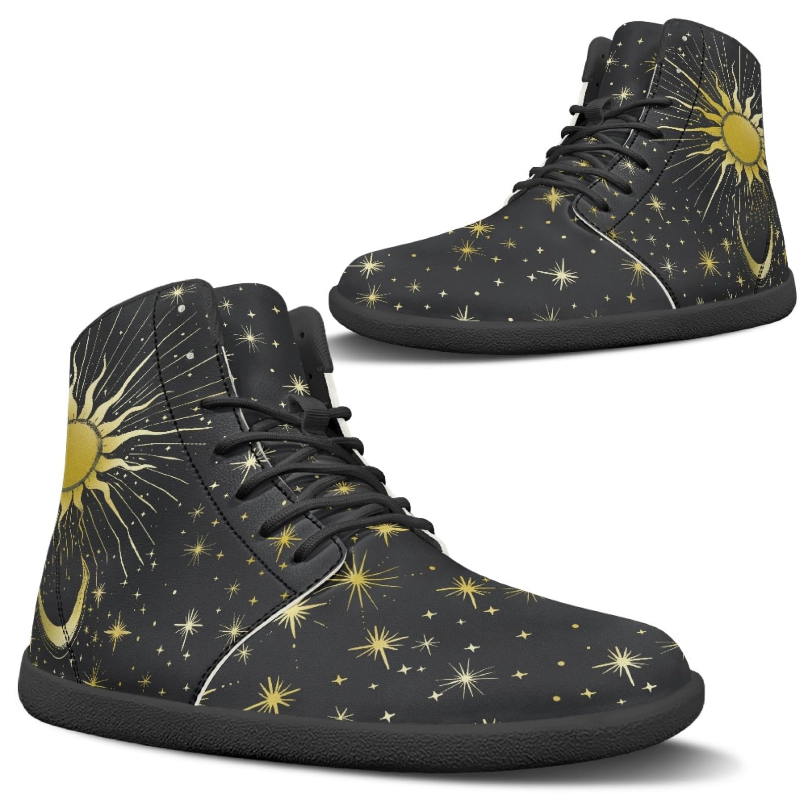 Dajingkj Bequeme PU-Leder Barfußschuhe Damen Herren Atmungsaktiv Sneaker & Sportschuhe für Outdoor & Indoor