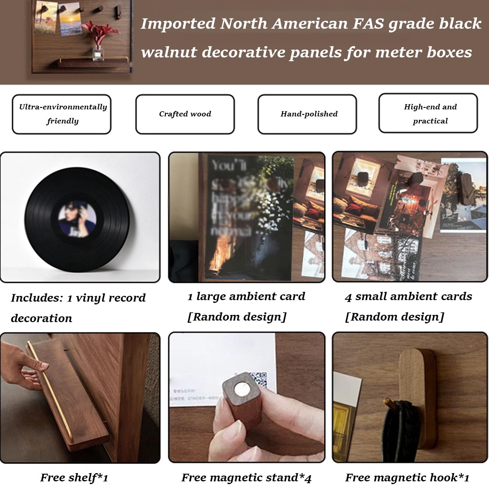 Copertura decorativa per scatola interruttori in stile retrò;Copertura per fusibili;Copertura per di distribuzione a parete,elegante copertura per contatori(40 * 50cm/15.7 * 19.7in)