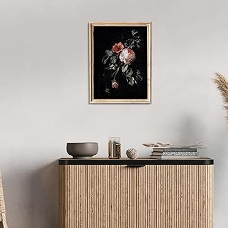 uniro Canvas Prints Art Vintage Decor Gothic Wall Art Moody Vintage Botanical Floral Canvas Prints Flower Pictures Dark Academia Decor Aestheti Rose Floral Paintings For Bedroom Bedroom Office (8" x