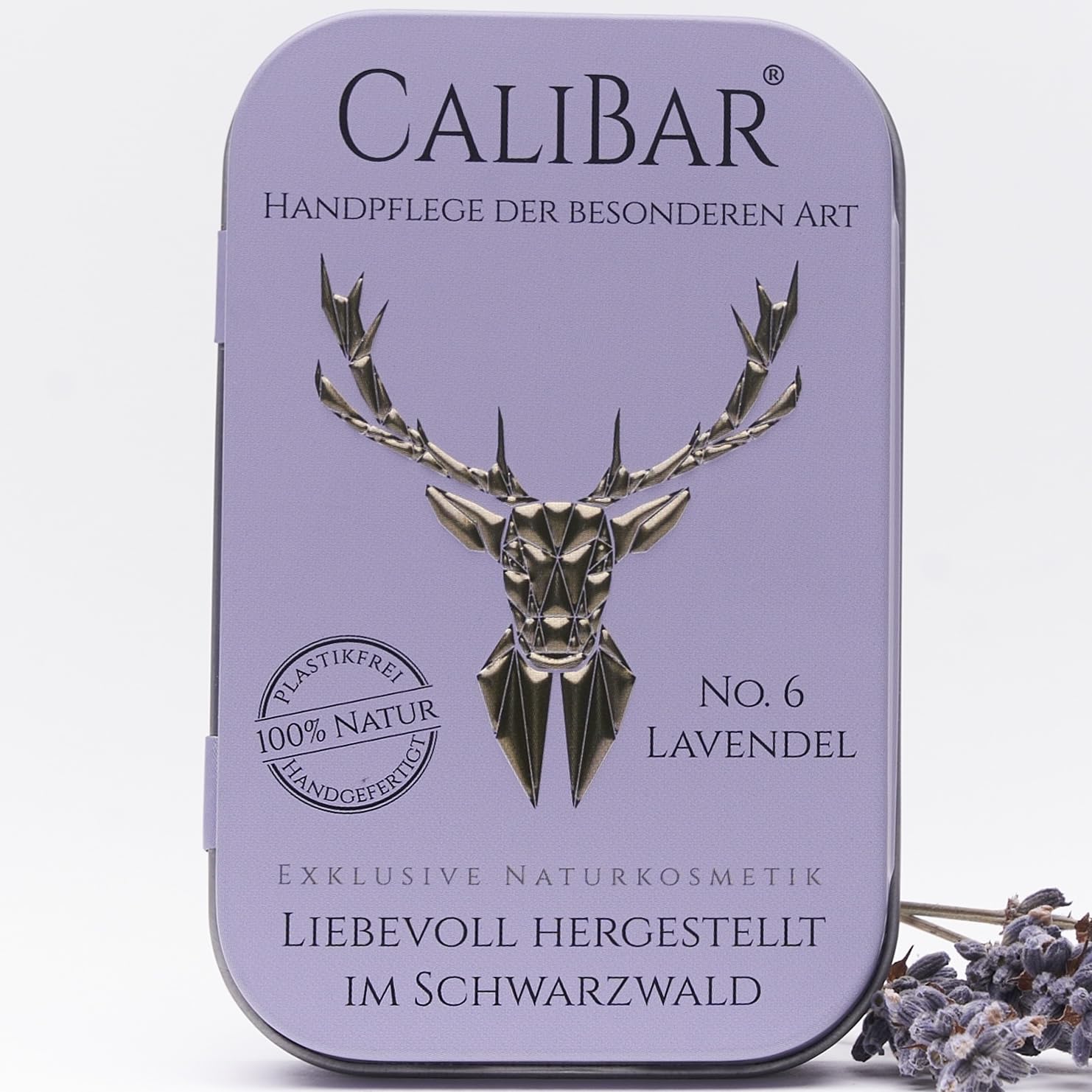 Calibar No. 6 Lavendel - Feste Handcreme - Handbalsam - Nachhaltig ohne Plastik - Für trockene und rissige Hände - Natürlicher Schutz - 36g