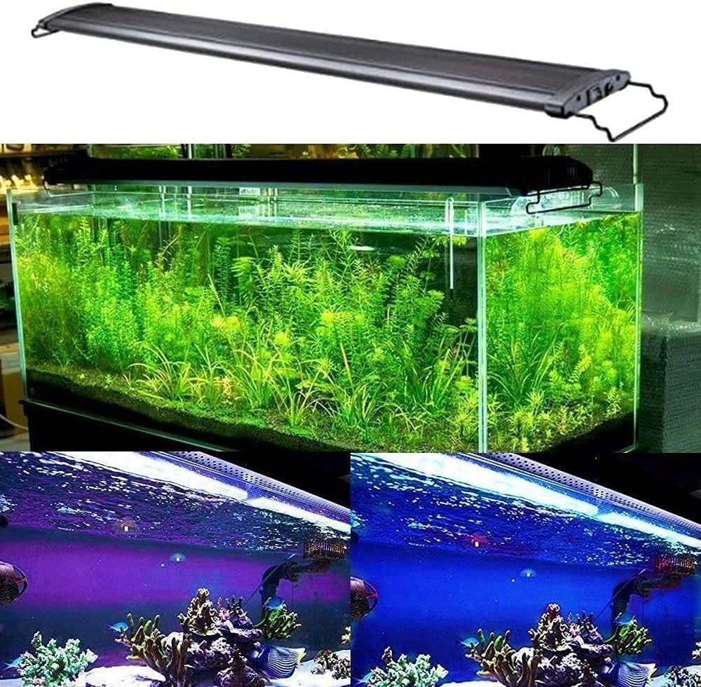 KZKR Upgraded Aquarium Light 11 to 78 inch Full Spectrum Fish Tank Light Adjustable Remote Control Hood Lamp Lighting for Freshwater Saltwater Marine (Remote Control Multicolor 48-60 Inch(24+24"))