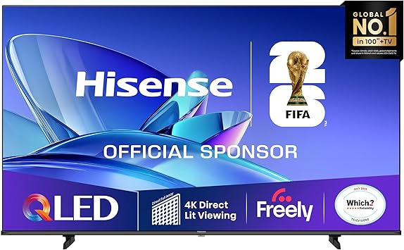 Hisense 55" 55E78QTUK QLED Smart AI TV - 4K Direct Lit Viewing, Quantum Dot Colour, Hi-View AI Engine, Dolby Vision, Dolby Atmos with Freely, Disney +, YouTube, Netflix : Amazon.co.uk: Electronics & Photo
