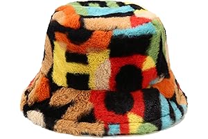 Ultra-Soft Black Fur Bucket Hats for Women