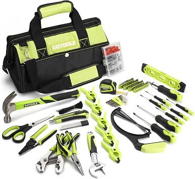 269-Piece Home Tool Set, General Household Repairing Tool Kit with Storage Bag, Basic Hand Tool Kit Set for Home Maintenance, DIY and Crafts Green