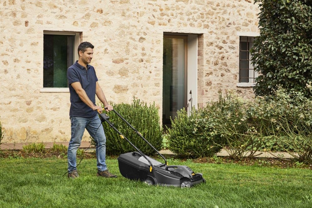 Alpina BL 380 E Tondeuse Électrique 1400 W 38 cm Bac 40 l Guidon Pliable Réglage 3 Positions