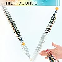 Vista 4 de Pllieay 50 bolas de cometa, bolas inflables de colores surtidos con serpentinas coloridas, bolas de goma para recuerdos de fiesta de niños, premios