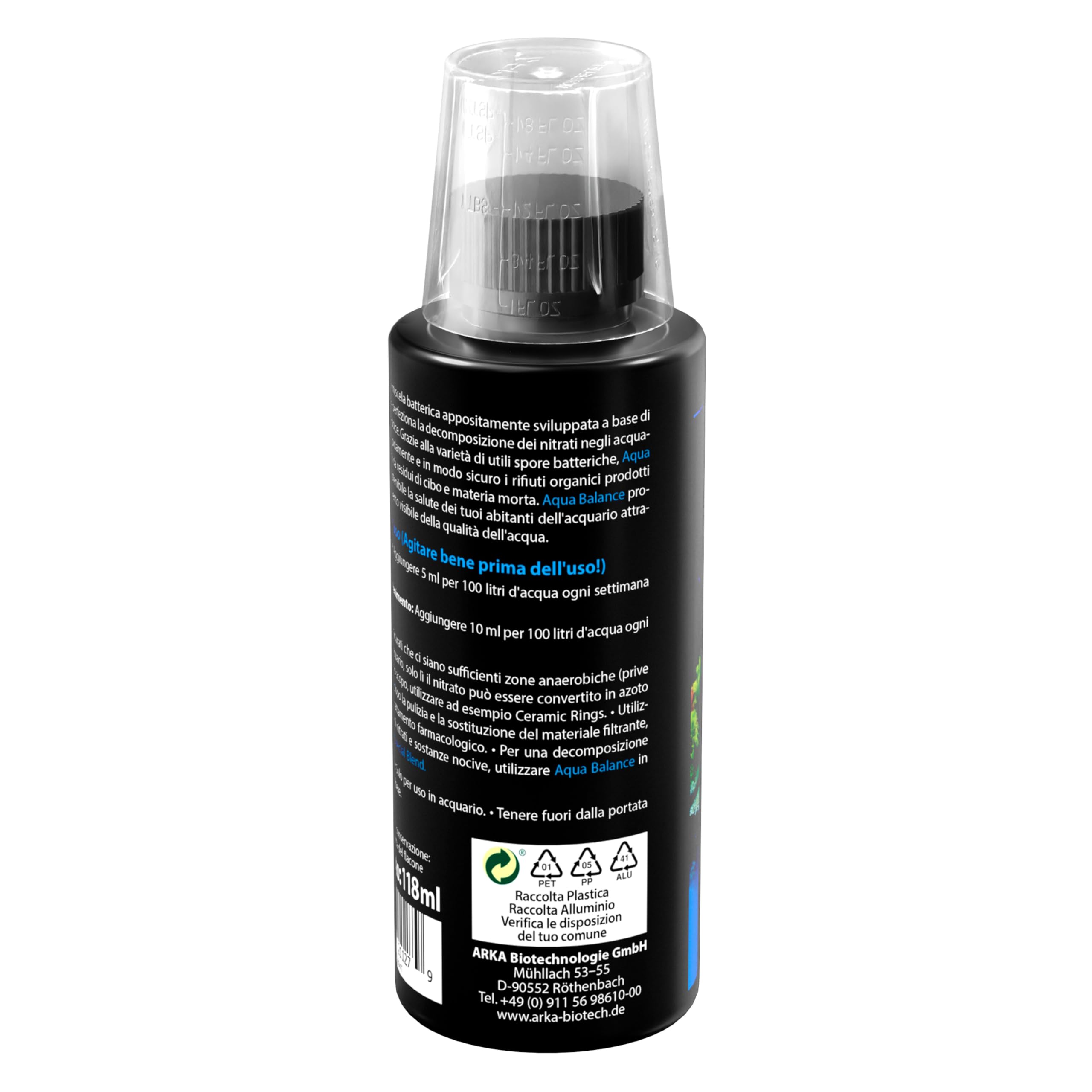 Elimina nitrati acquario 118 ml – MICROBE-LIFT Aqua Balance – contro torbidità e alghe – batteri vivi naturali – migliora equilibrio biologico – per nano acquari, dolce e marino – ARKA