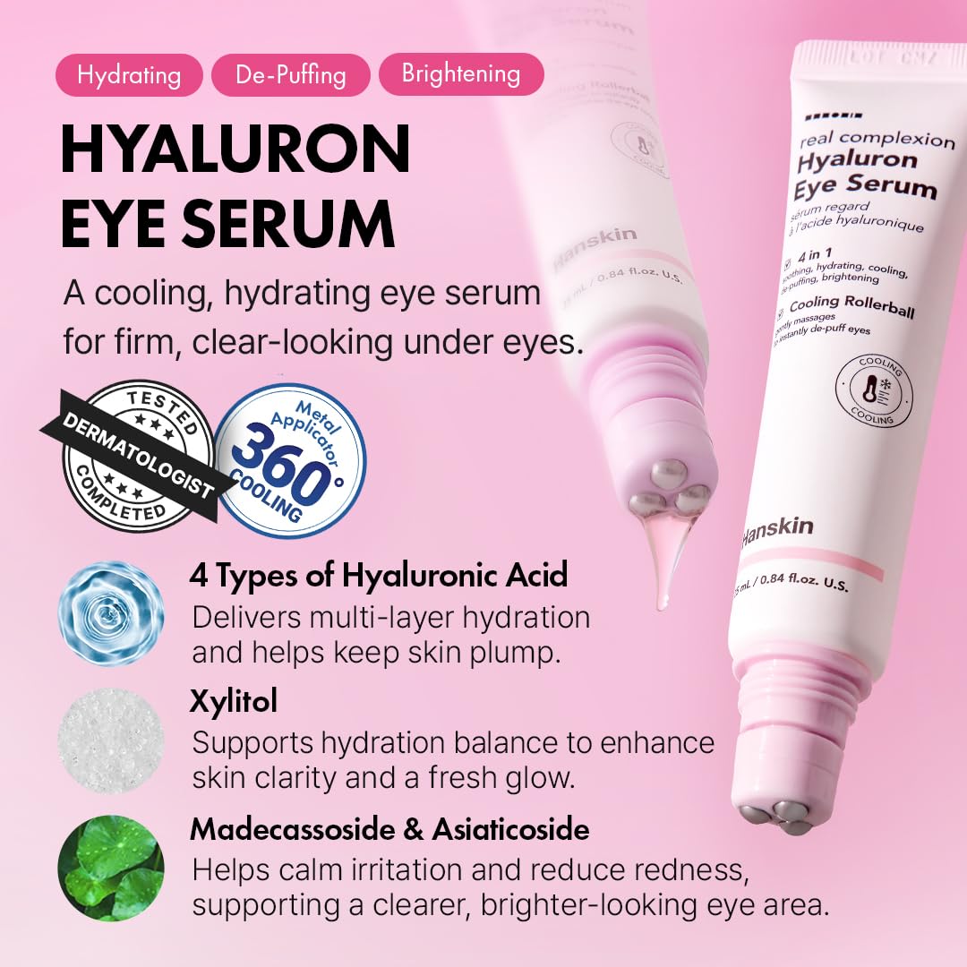 Serum do oczu z kwasem hialuronowym, kofeiną, krem pod oczy przeciw zmarszczkom i cieniom, przeciwstarzeniowym, krem do oczu, serum nawilżające do oczu dla mężczyzn i kobiet