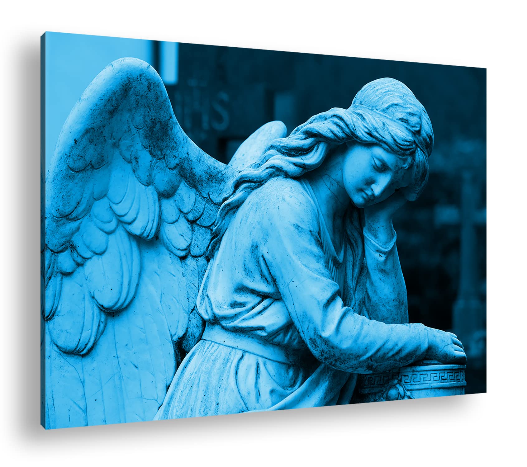 deyoli Effetto Angelo Celeste: Disegno su Tela già incorniciata su Cornice in Legno, Stampa Digitale di Alta qualità con Cornice, nessun Poster o