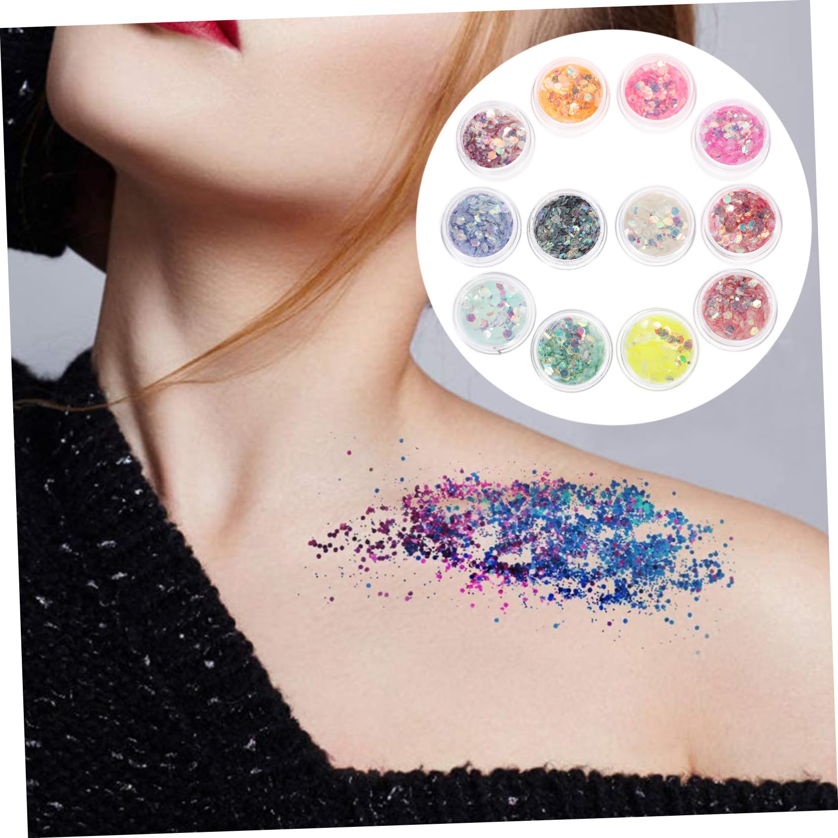 Baluue 2 Set Scintillio Ombretto in Crema Glitterata Spray Glitterato Per Accessori Make up Ombretto Glitter Gel Cosmetico Glitterato Glitter Liquido Per Il Corpo 12 Scatole*2