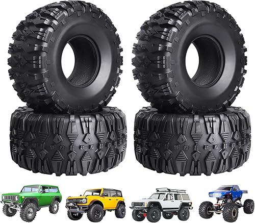 HobbyPark Neumáticos súper suaves de 2.2 pulgadas para Traxxas TRX4 Axial SCX10 II Redcat Gen 8 Gen7 Everest 10 con espuma (paquete de 4)