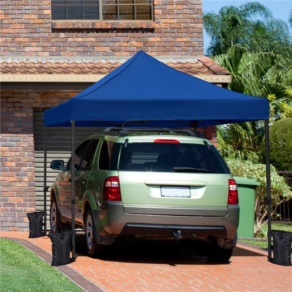 Yaheetech Carpa Plegable 3x3 Carpas para Exteriores Camping Cenador de Jardín Impermeable Sombrilla Carpa Playa Terraza Toldo Altura Ajustable de 323-341cm con 4 Bolsas