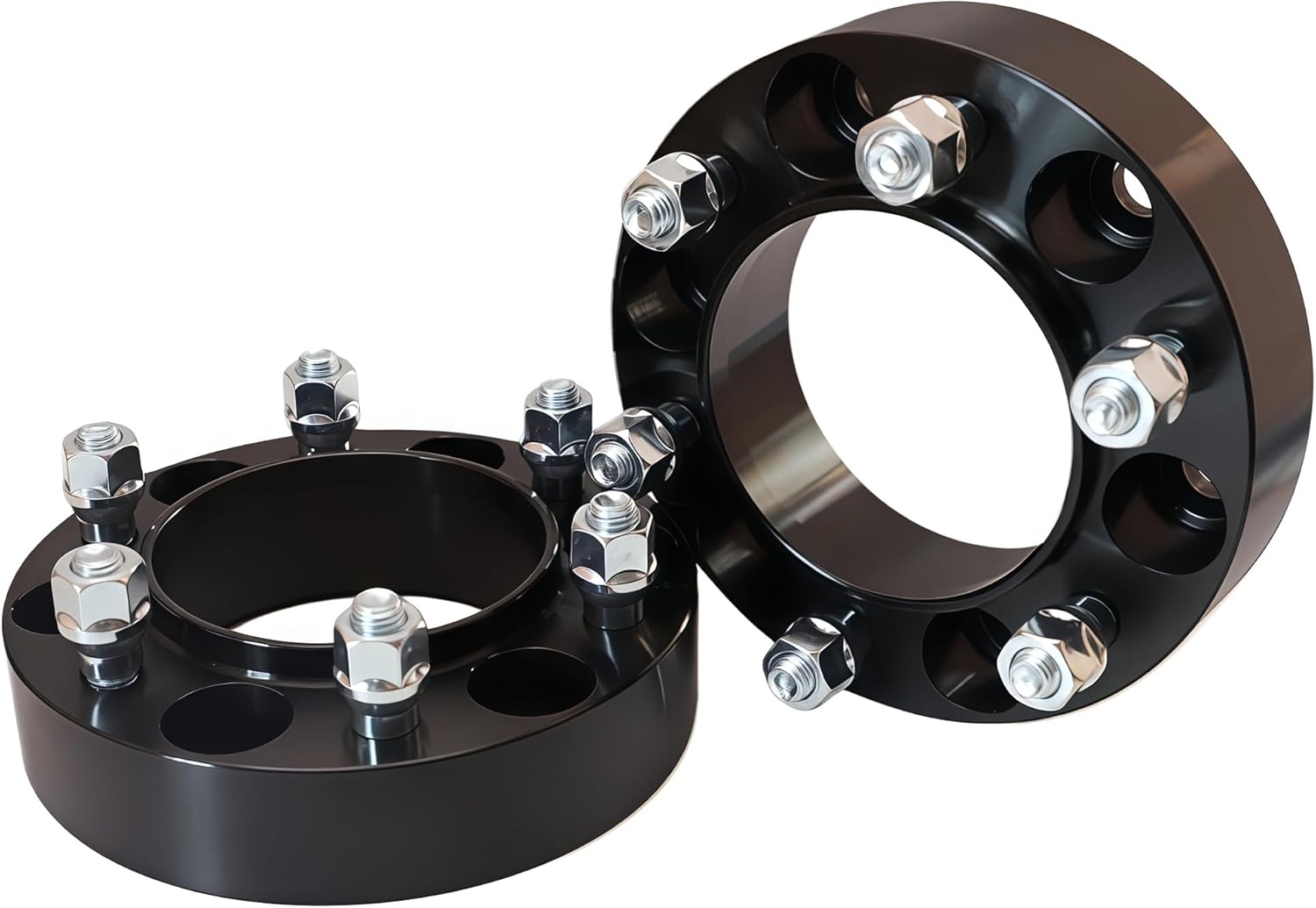 2pcs 1.5" 6x5.5 6X139.7 Wheel Spacers Hub Centric 106mm Bore 12X1.5 Studs Black Compatible with Toyota Tacoma 4runner FJ Cruiser Land Cruiser Sequoia Lexus GX470 GX460 J150