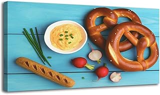 Large Canvas Wall Art Typical bavarian lunch Munichs Oktoberfest Wooden Framed Artwork Easy to Hang Wall Decor for Living Room Bedroom Office 30 x 60 inch