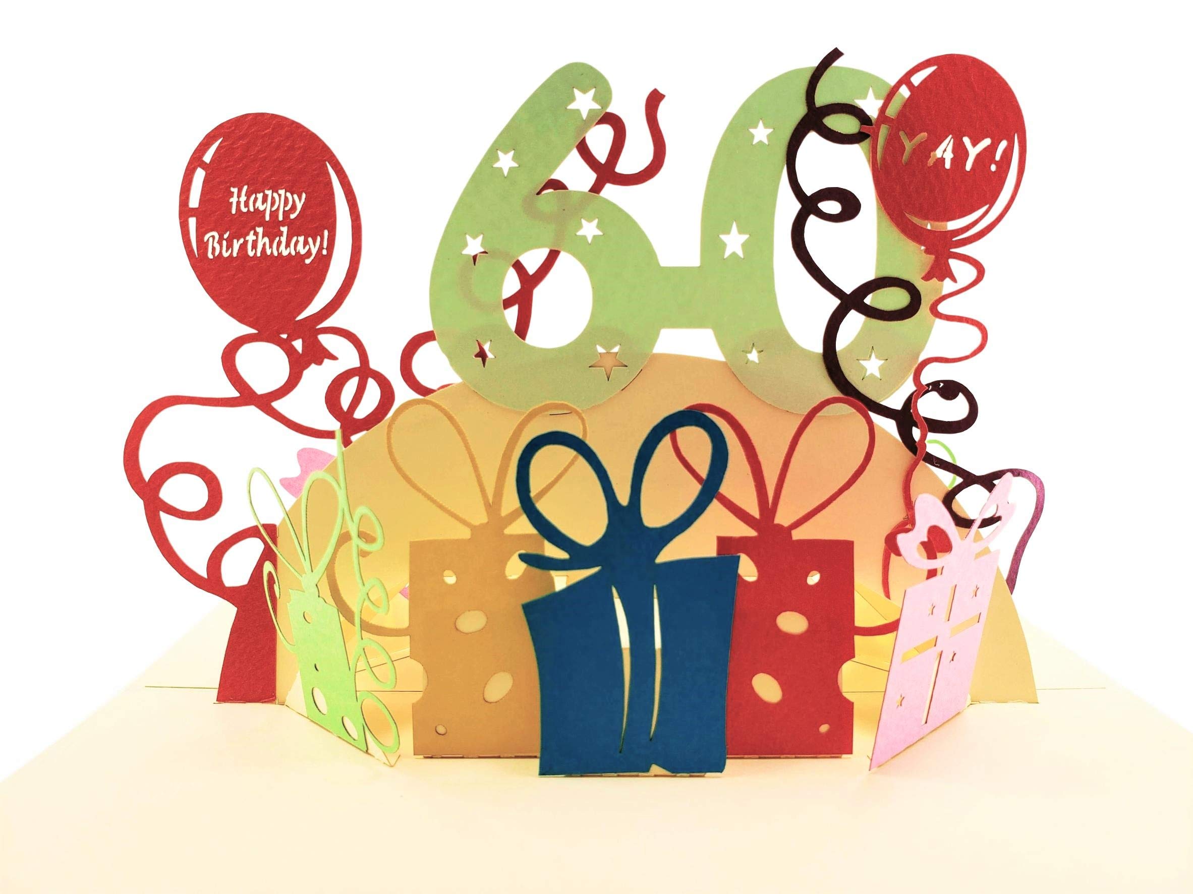 CIEHER Biglietto pop-up per 60° compleanno, per donne e