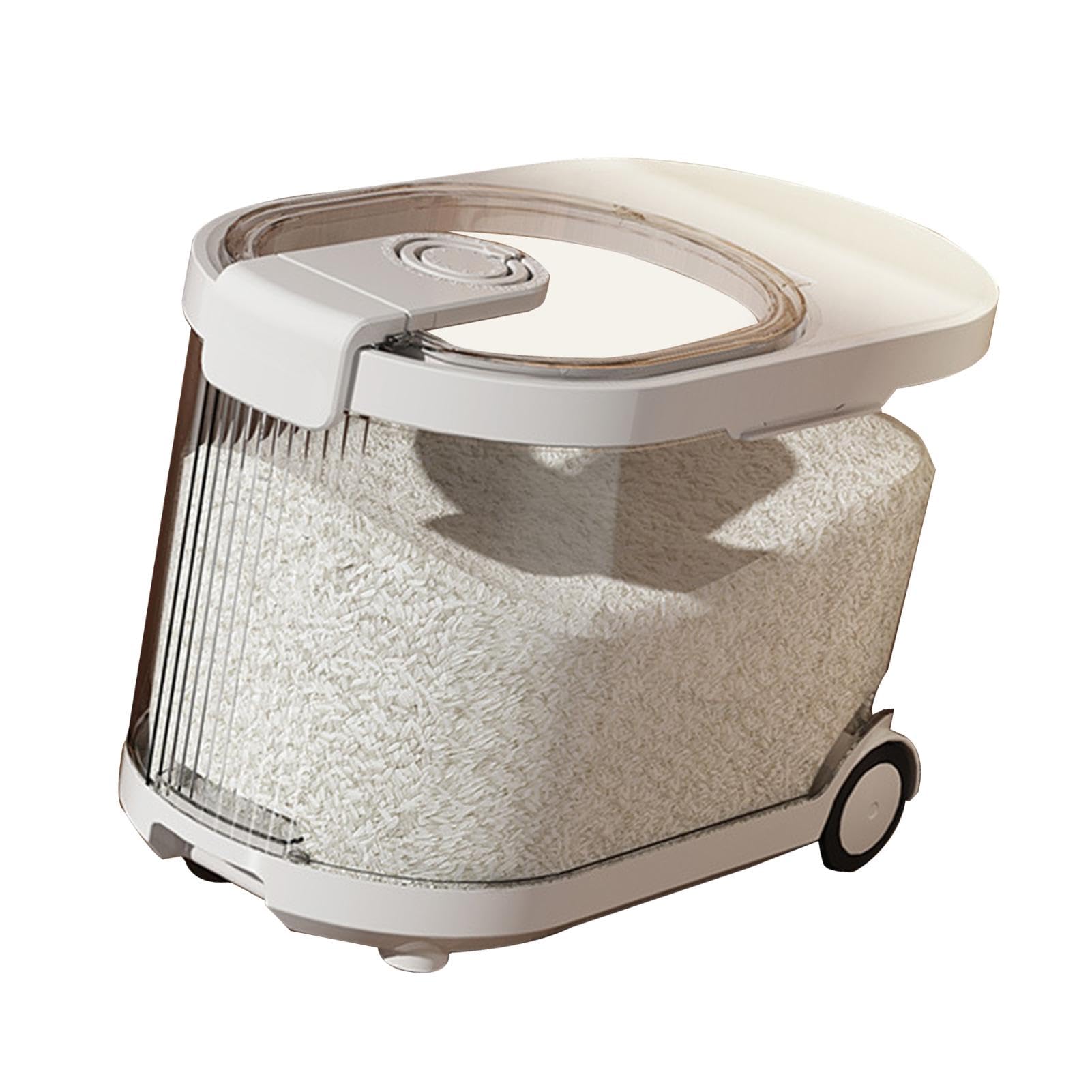 Dispenser di riso | Dispenser trasparente per cereali con coperchi e ruote, contenitore ermetico per cibo per cani, scatola per condimenti per cucina e casa | contenitore ermetico per cibo per cani, scatola per condimenti per cucina e casa