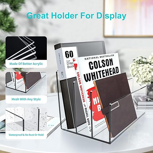 Miniatura 5 de Soporte de archivos de acrílico de 3 secciones, organizador de archivos transparente para escritorio, apto para organizador de archivos de oficina,